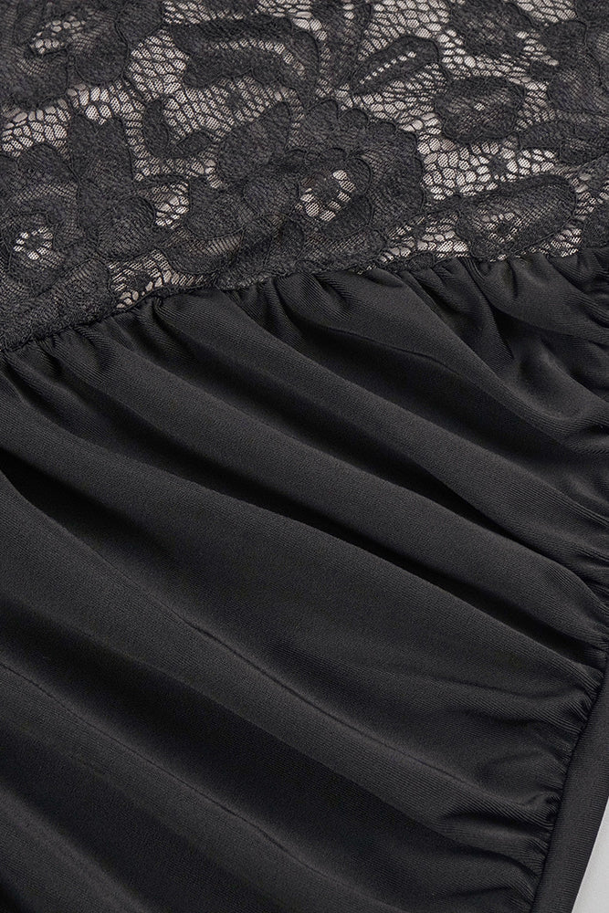 Janice Boyundan Bağlamalı Dantel Çiçekli Maxi Elbise