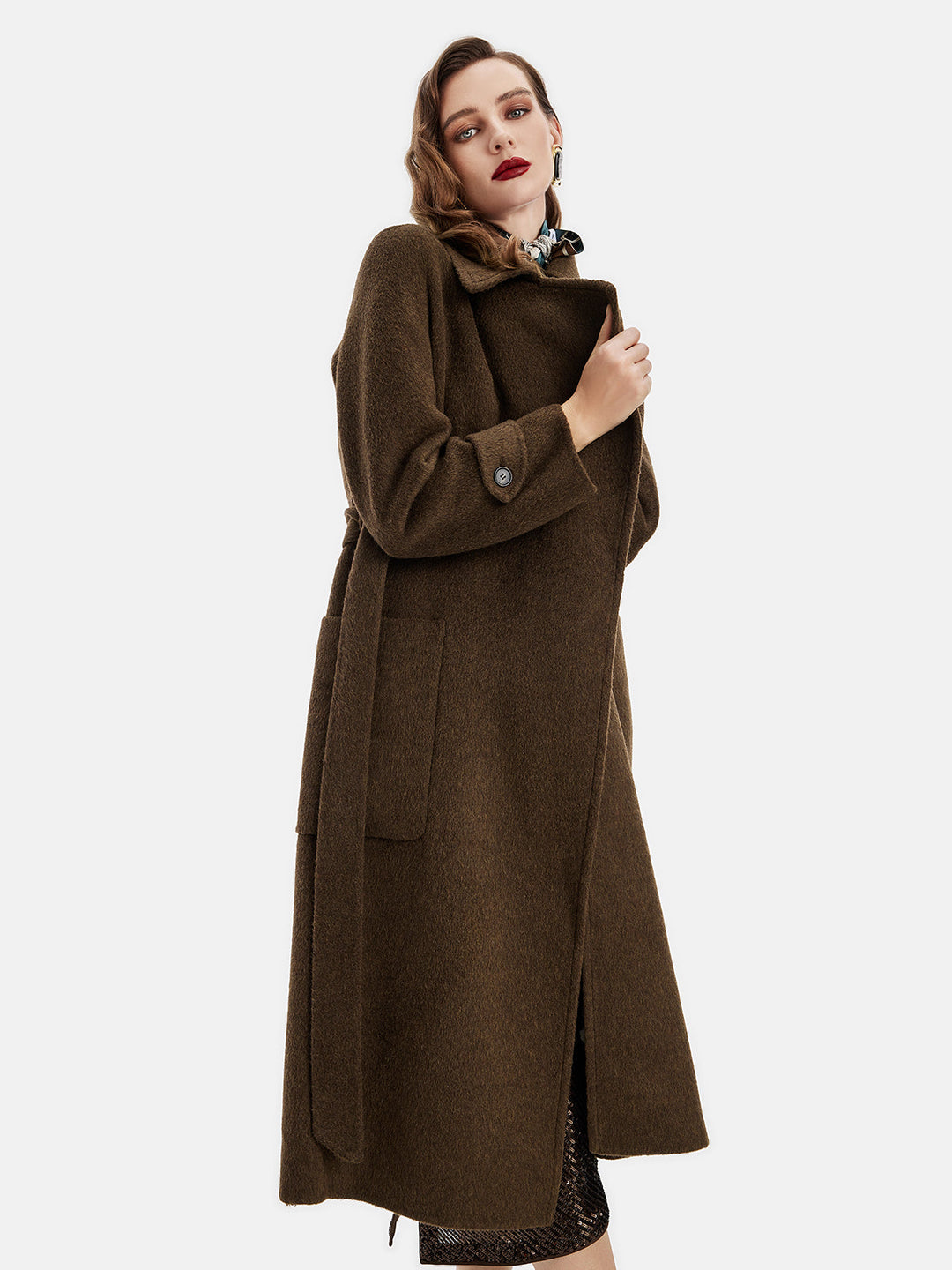 Perulu Alpaka Yün Yaka Ceket