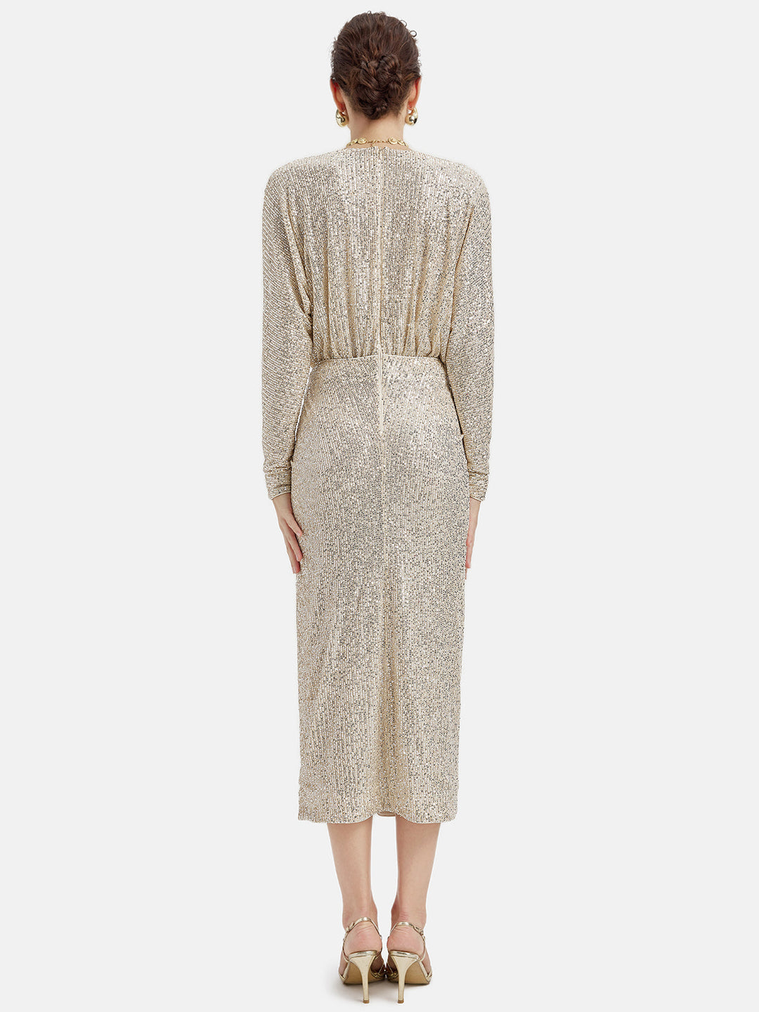 Zarif V Yaka Payet Elbise