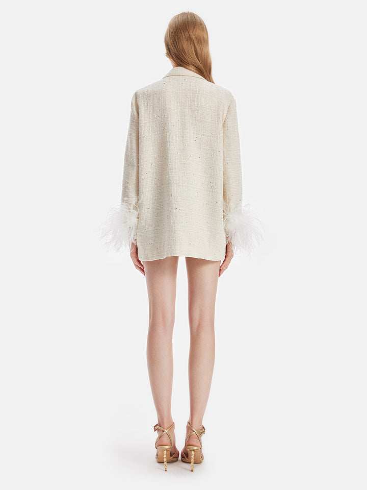 Devekuşu Tüyü Tüvit Blazer