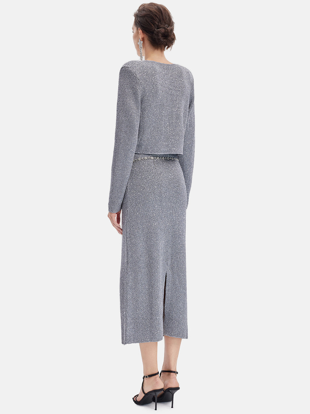 Galaksi Işıltılı Örgü Ceket