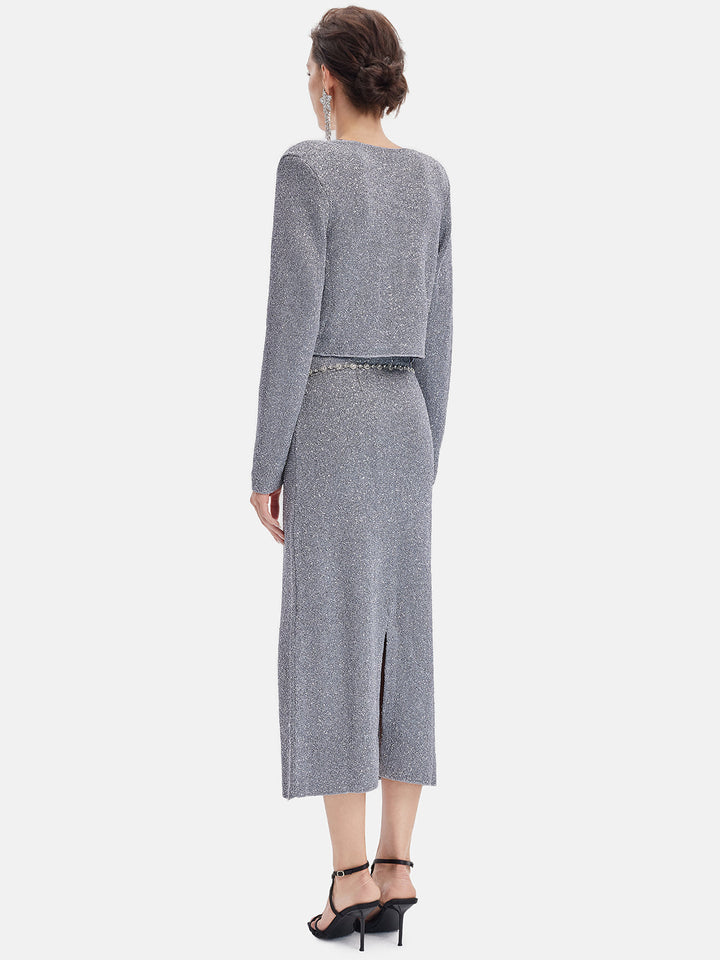 Galaksi Işıltılı Örgü Ceket