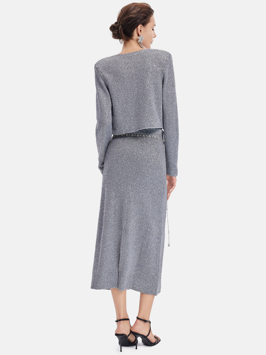 Galaksi Işıltılı Örgü Ceket