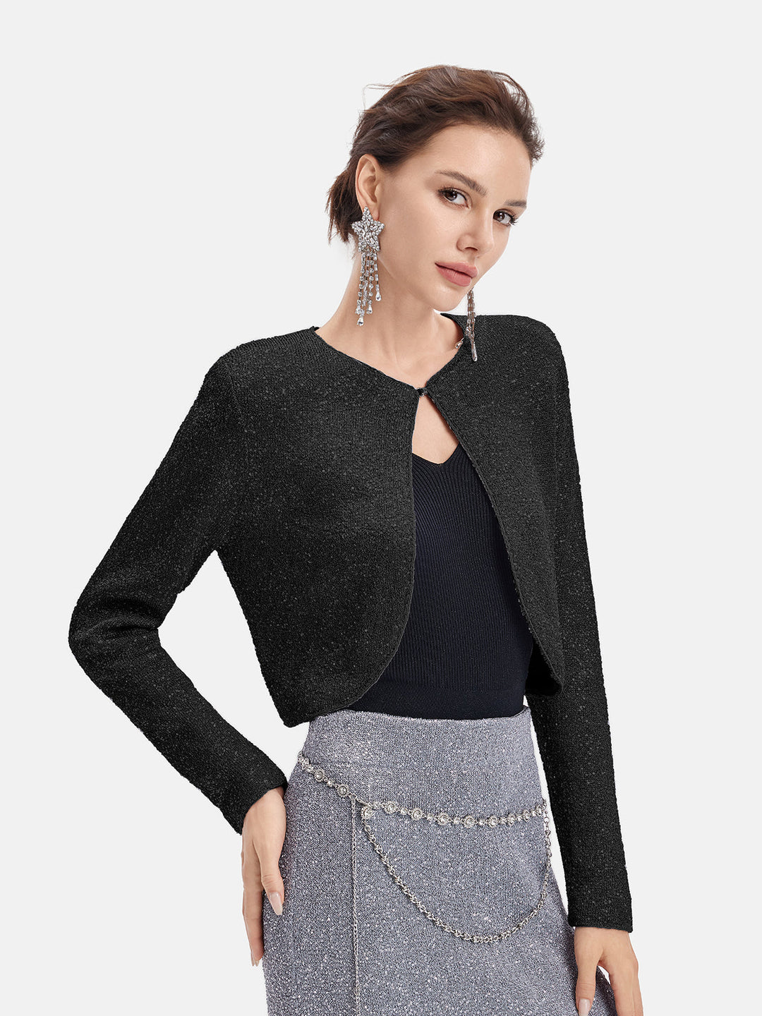 Galaksi Işıltılı Örgü Ceket