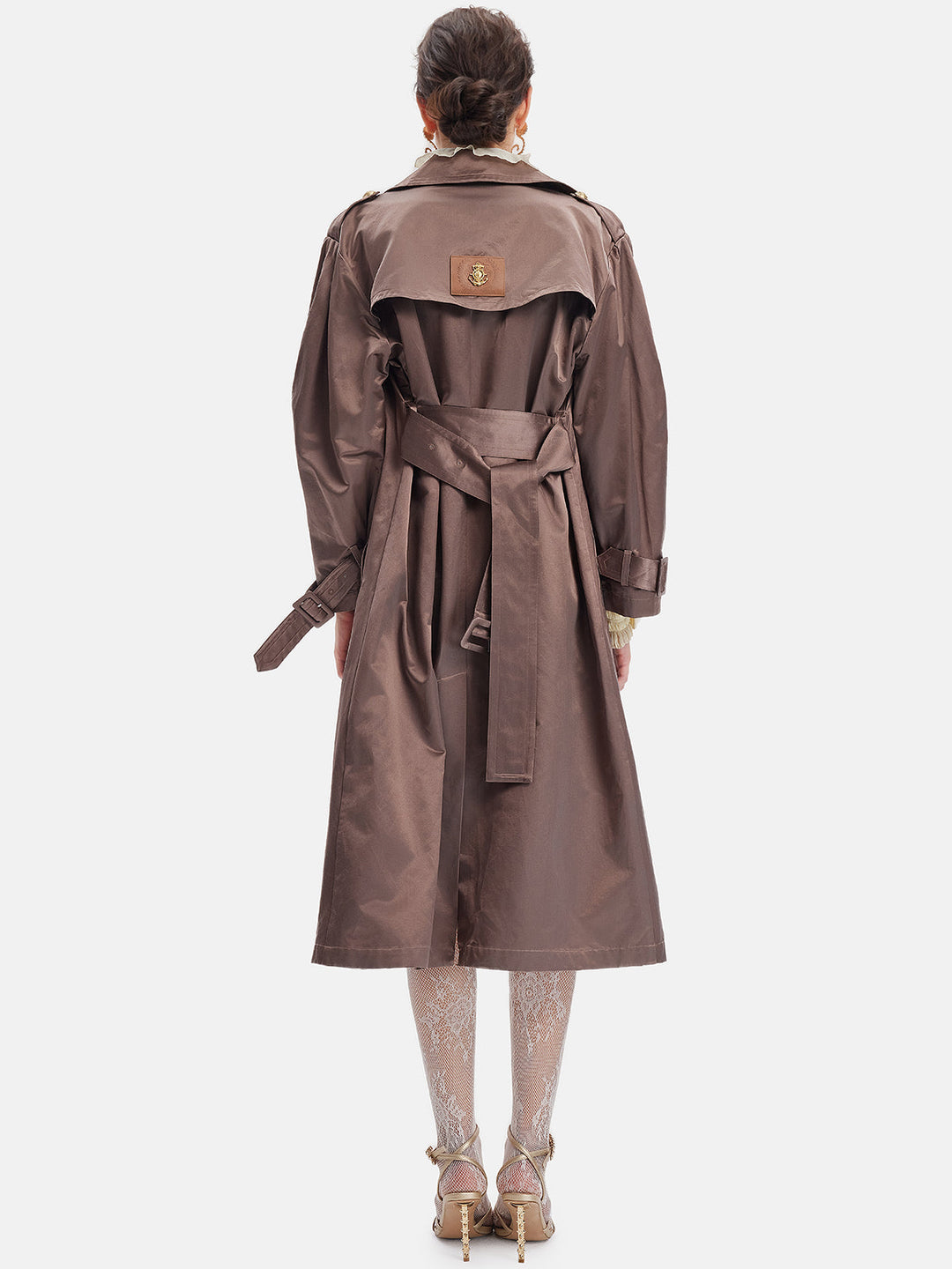 Klasik İpeksi Yün Uzun Trençkot