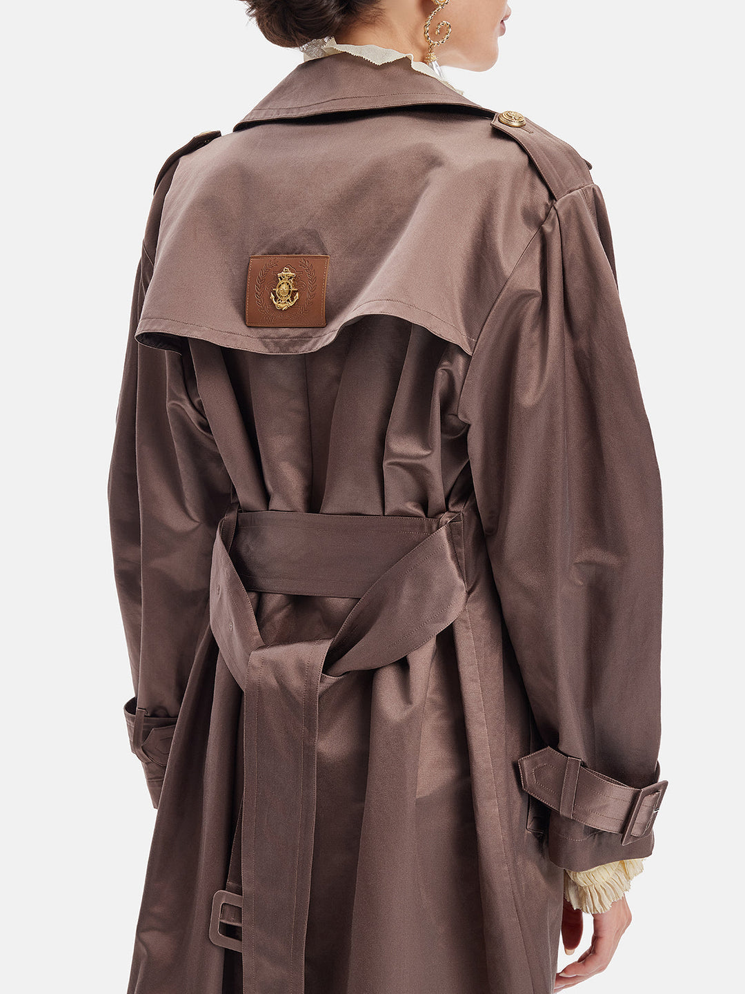 Klasik İpeksi Yün Uzun Trençkot