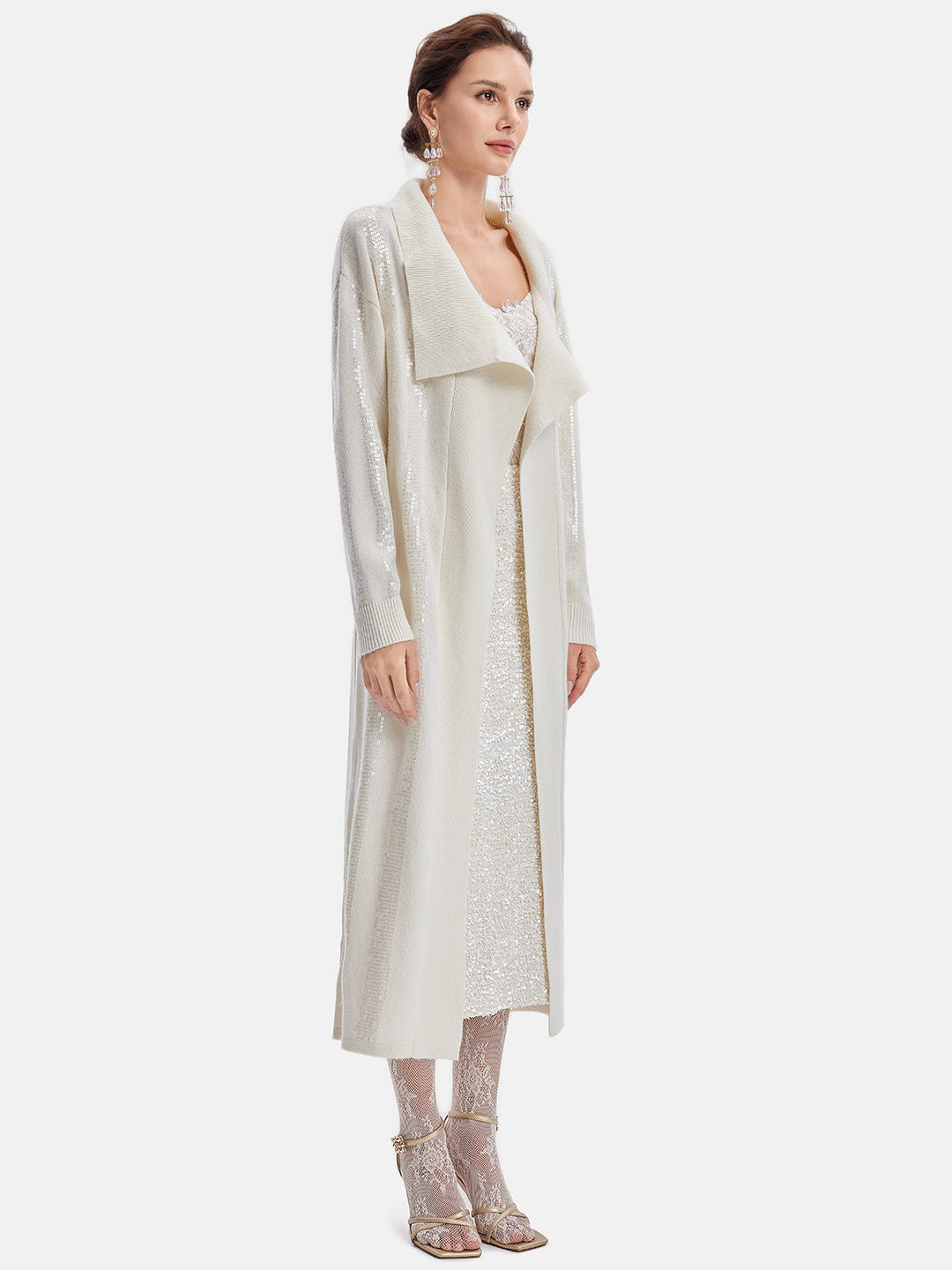 İtalyan Yünü İşlemeli Payet Kaban