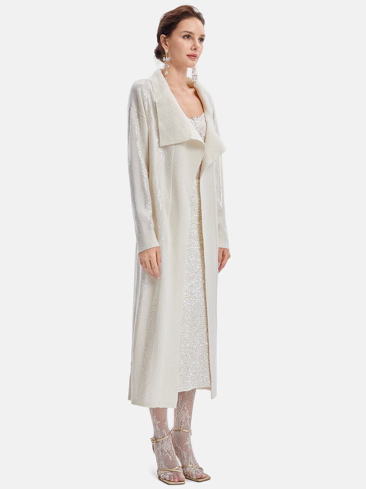 İtalyan Yünü İşlemeli Payet Kaban