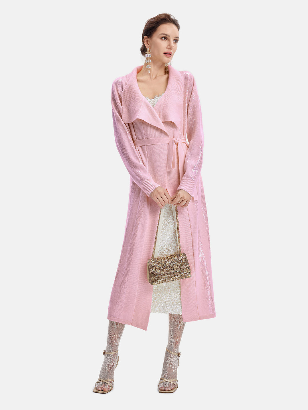 İtalyan Yünü İşlemeli Payet Kaban