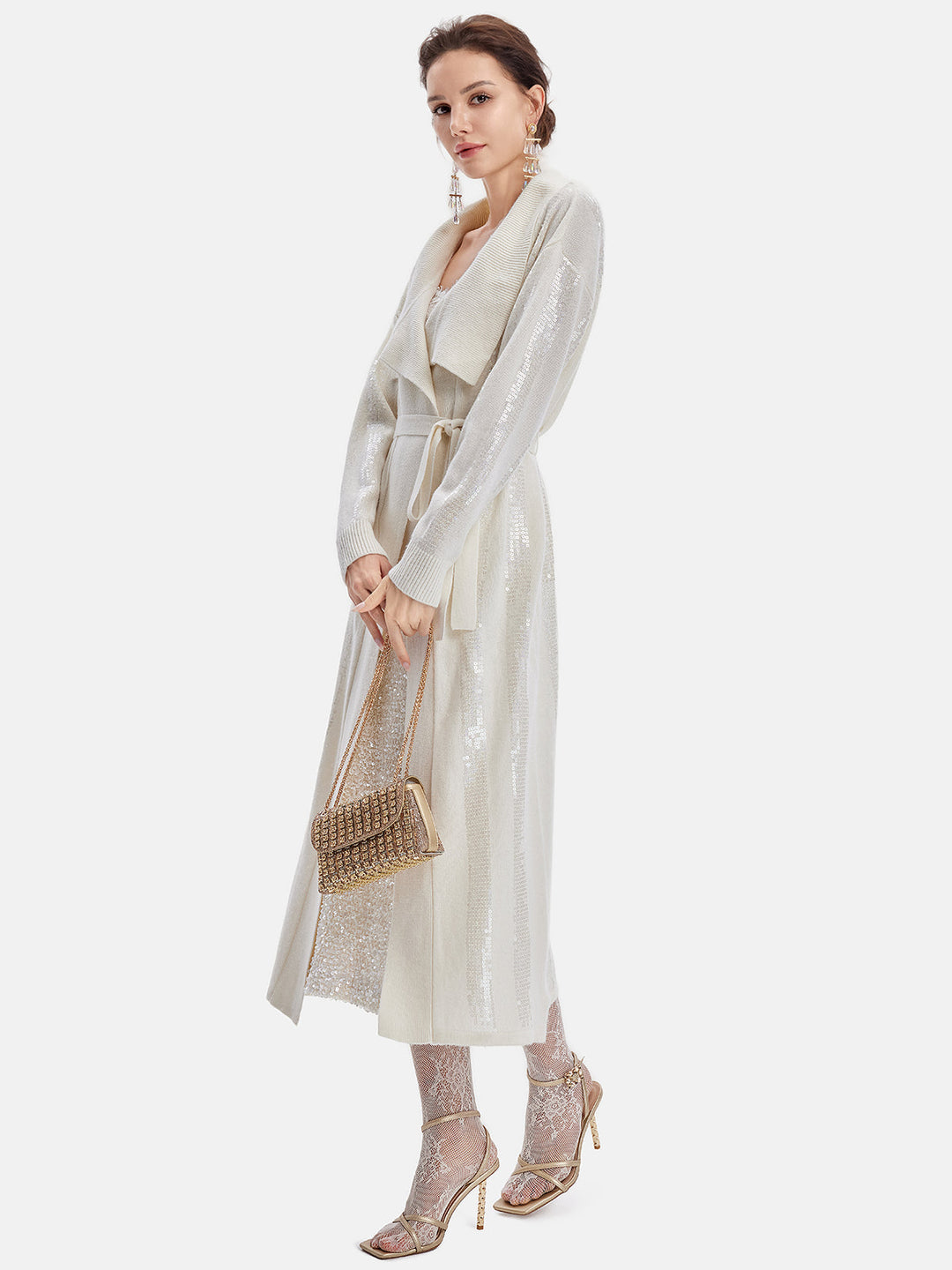 İtalyan Yünü İşlemeli Payet Kaban