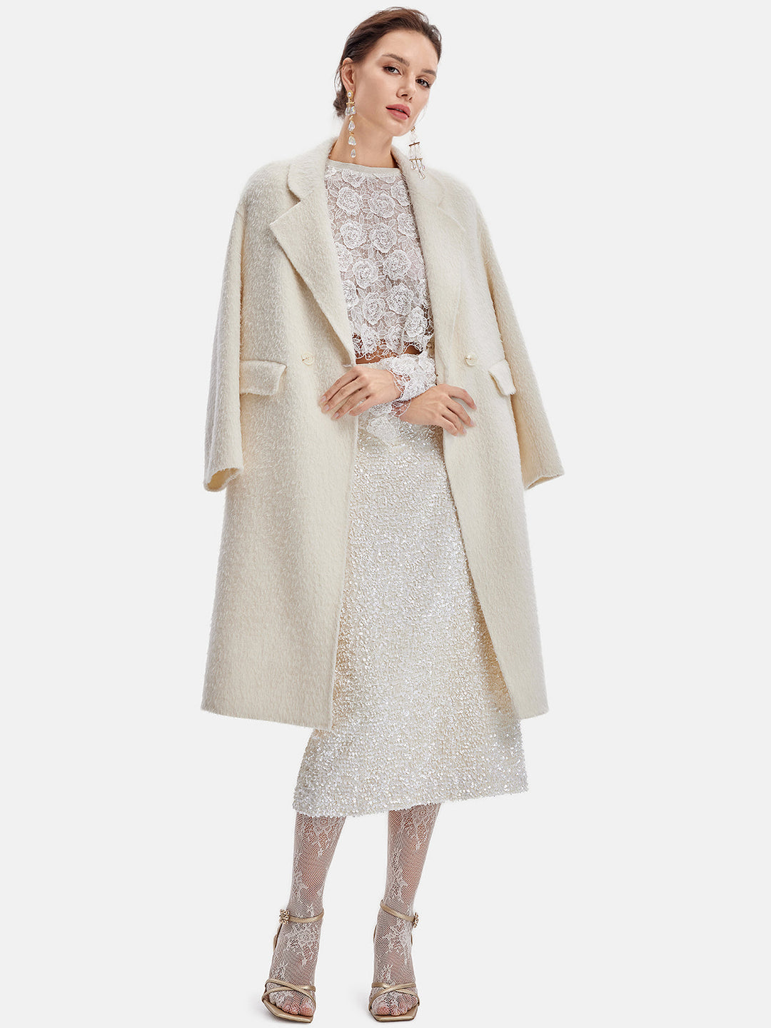 Avustralya Alpaka Yün Yaka Ceket