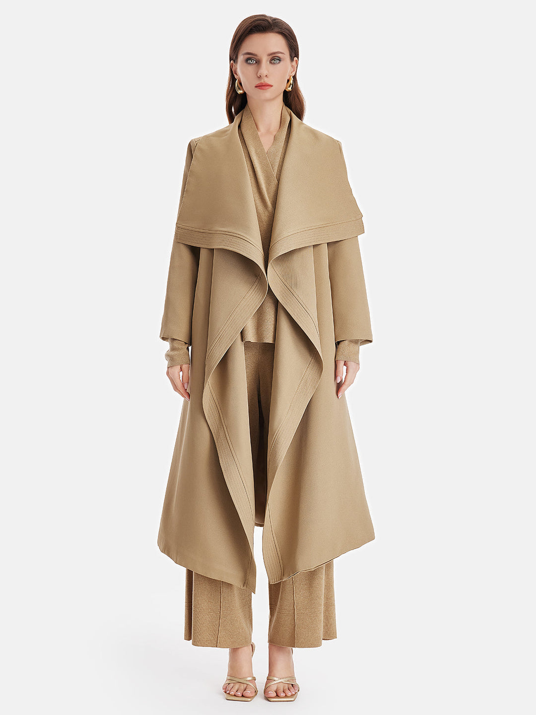 Büyük Beden Yaka Kapitone Trençkot