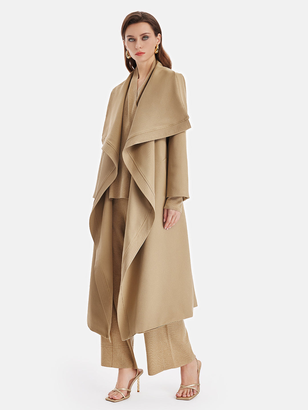 Büyük Beden Yaka Kapitone Trençkot