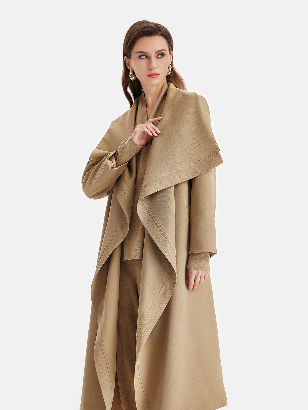 Büyük Beden Yaka Kapitone Trençkot