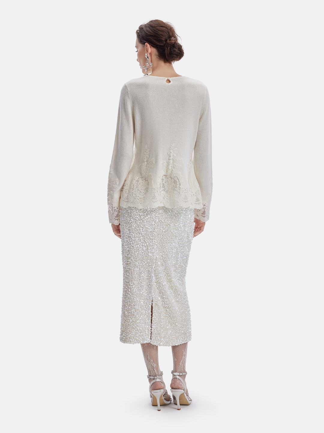 Lüks Kaşmir Dantel Triko Üst