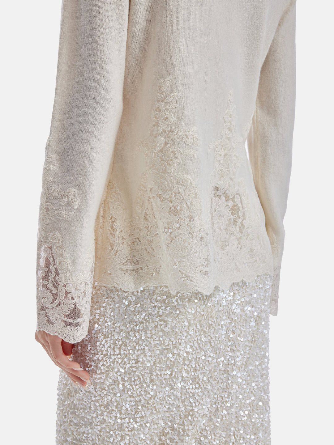 Lüks Kaşmir Dantel Triko Üst