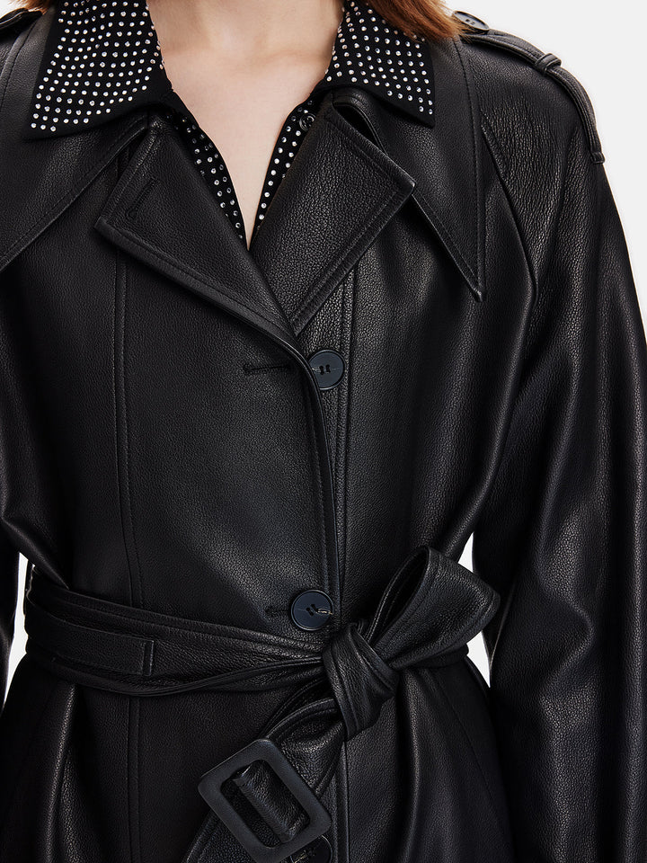 Fransız Deri Raglan Trençkot