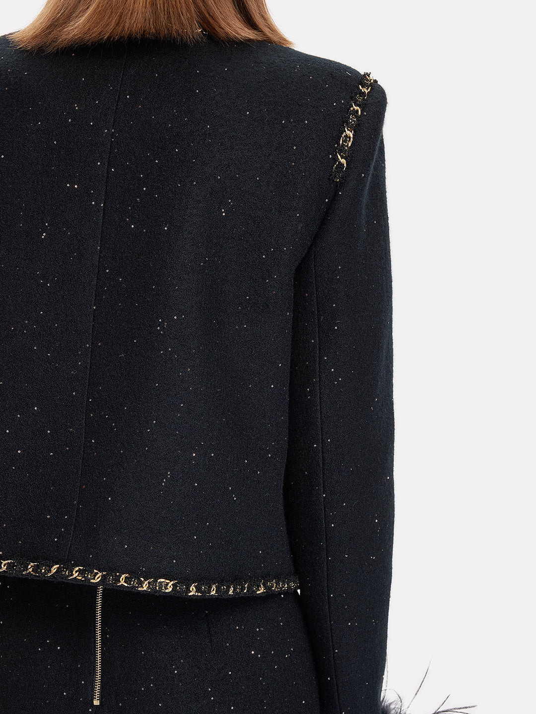 Yün Tüylü Payet Kaban