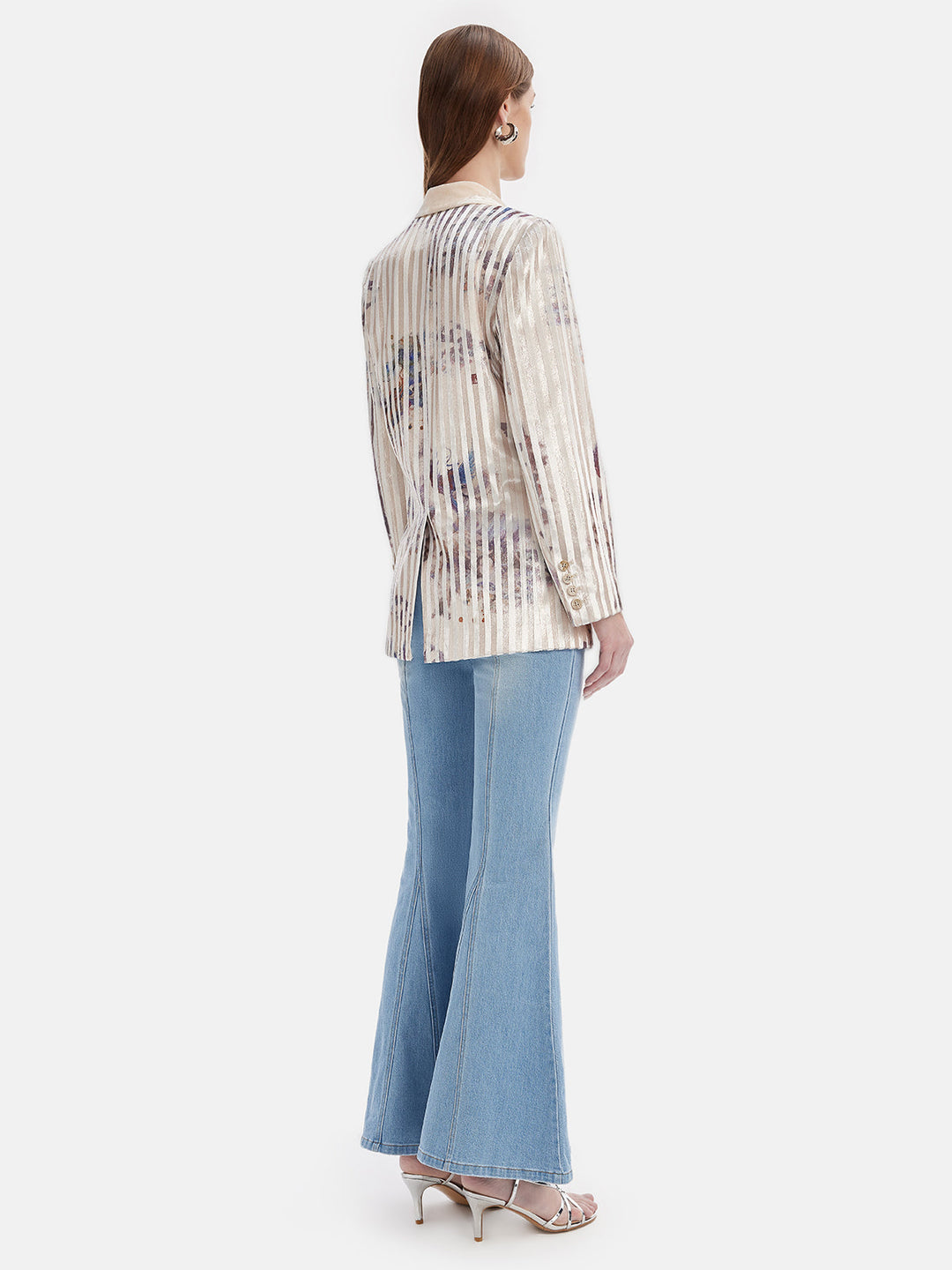 Barok Sanatı Graffiti Çizgili Blazer