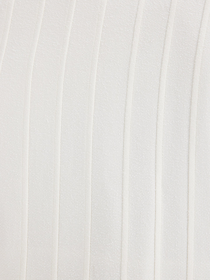 Dokulu Dalgalı Etek Boyu Mont