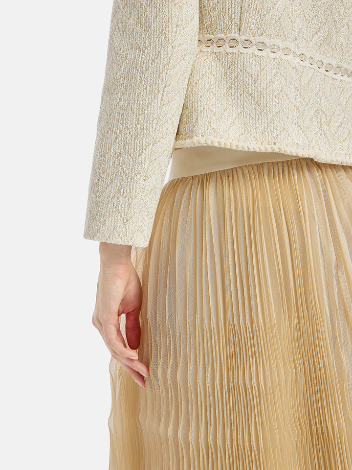 3D Çiçek Özel Piliseli Çeket