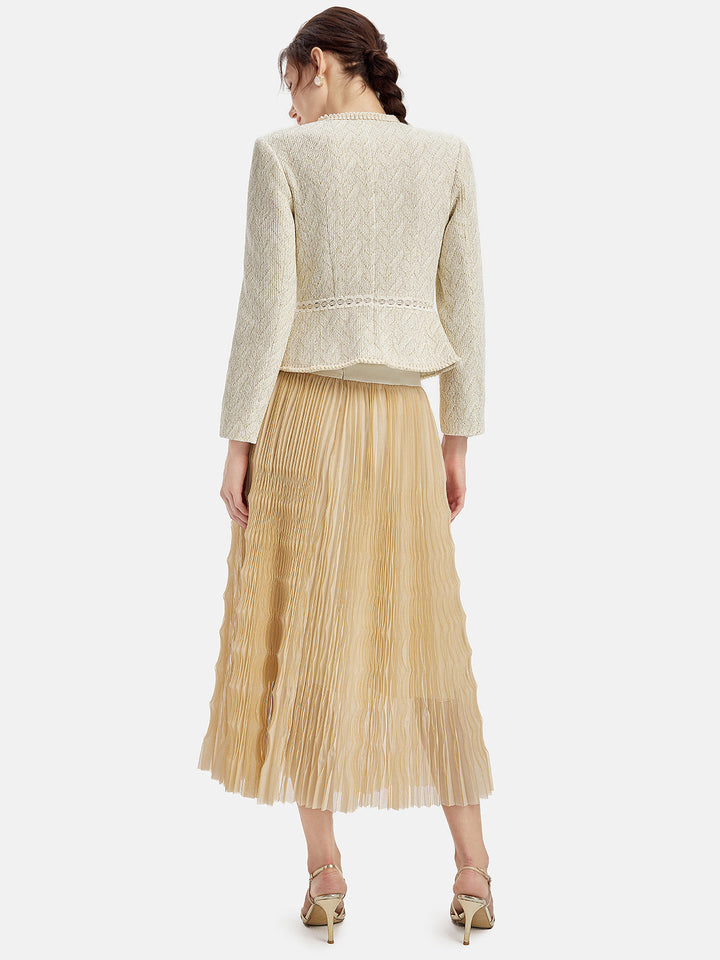 3D Çiçek Özel Piliseli Çeket