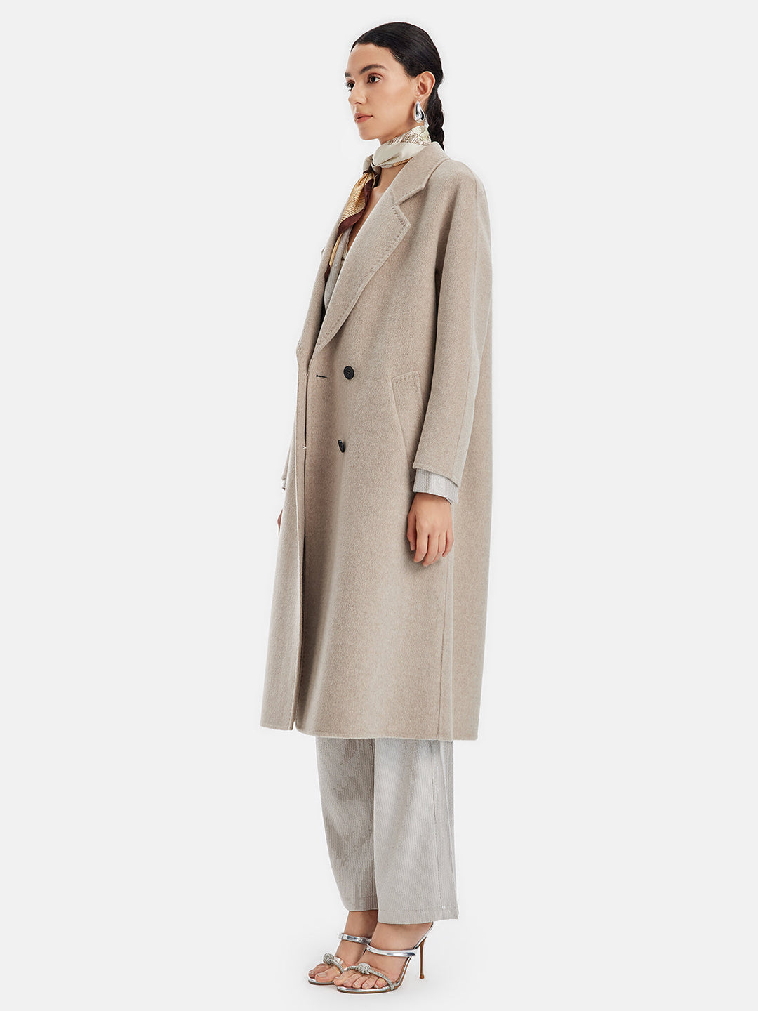 Vintage Şık Kaşmir Karışımlı Kaban