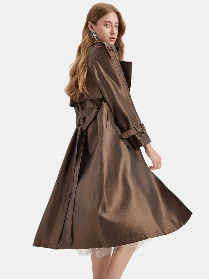 Altın Pırıltılı Trençkot