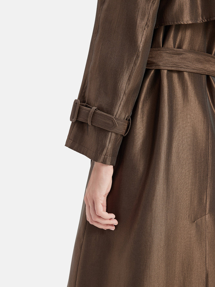 Altın Pırıltılı Trençkot