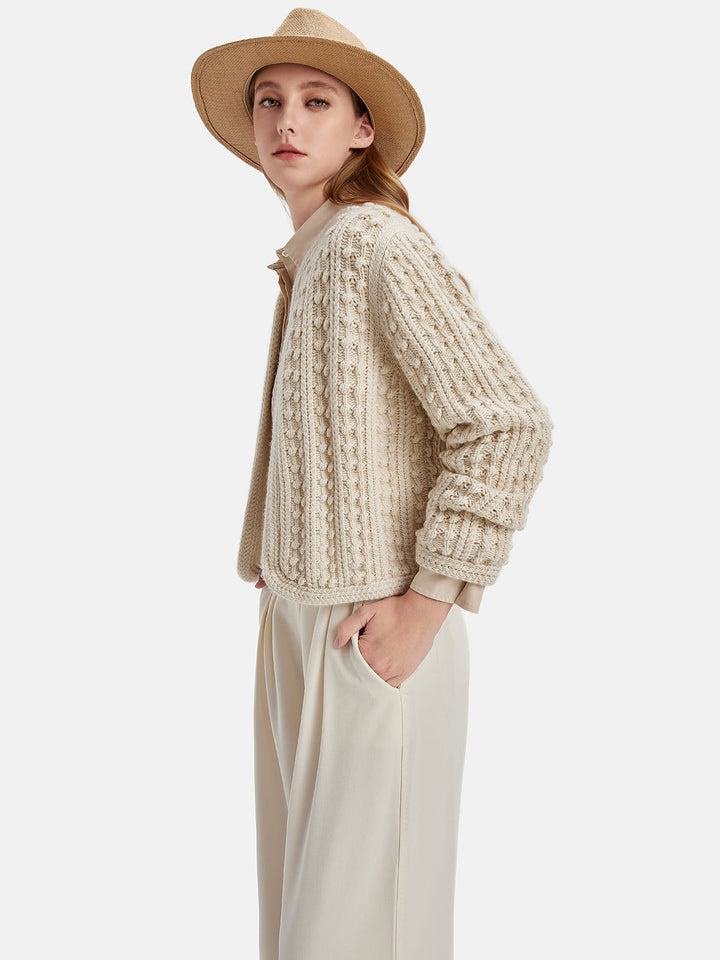 3D Jakarlı Yün Hırka