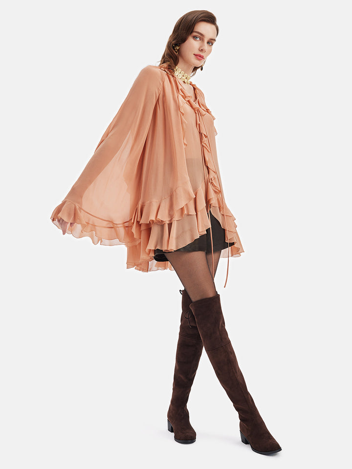 Fransız Fırfırlı Peplum Üst