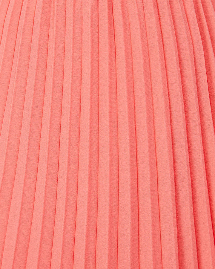 Liamara Pileli Boyundan Bağlamalı Midi Elbise