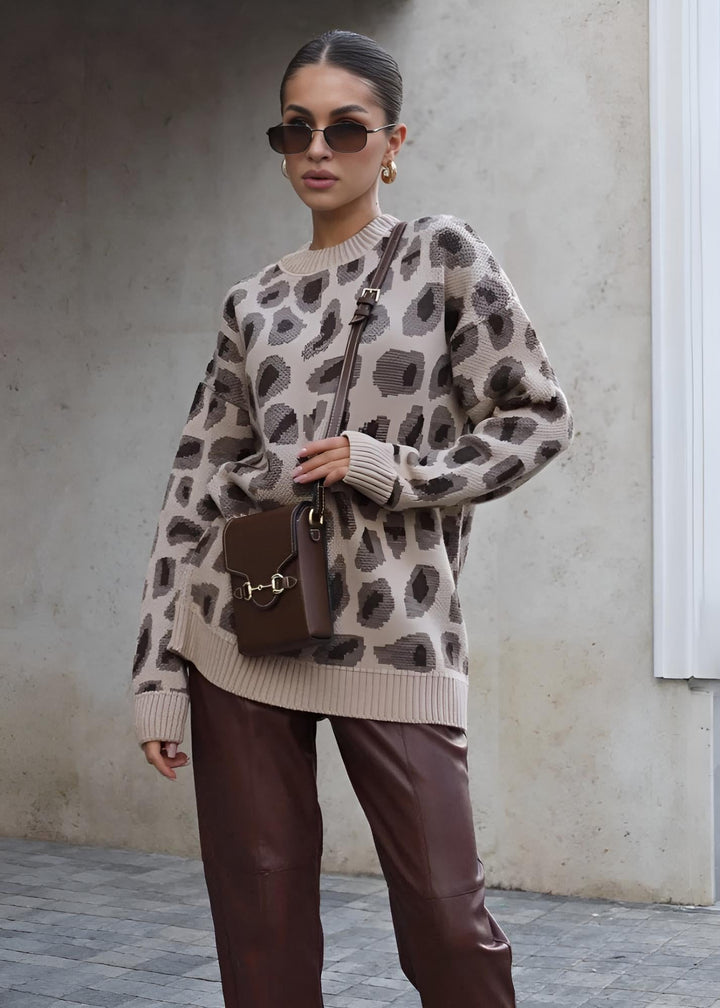 Harmony Leopar Desenli Oversize Kazak