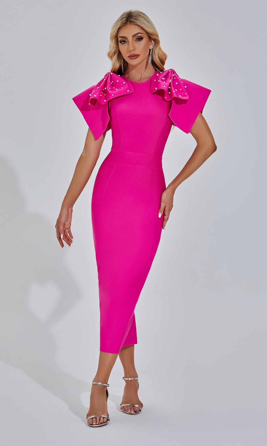 Amalia Pembe Uzun Elbise