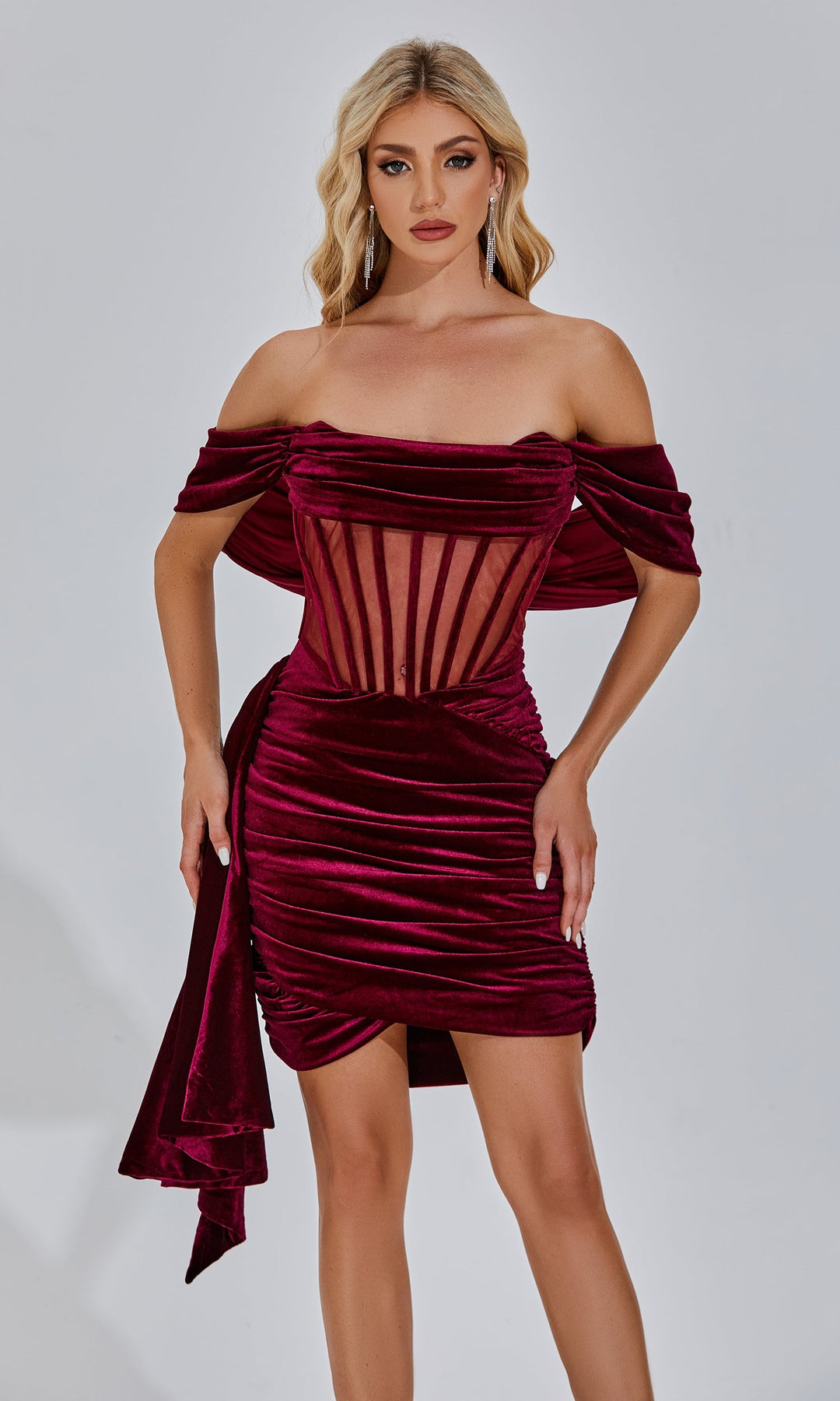 Kor Kırmızı Mini Elbise