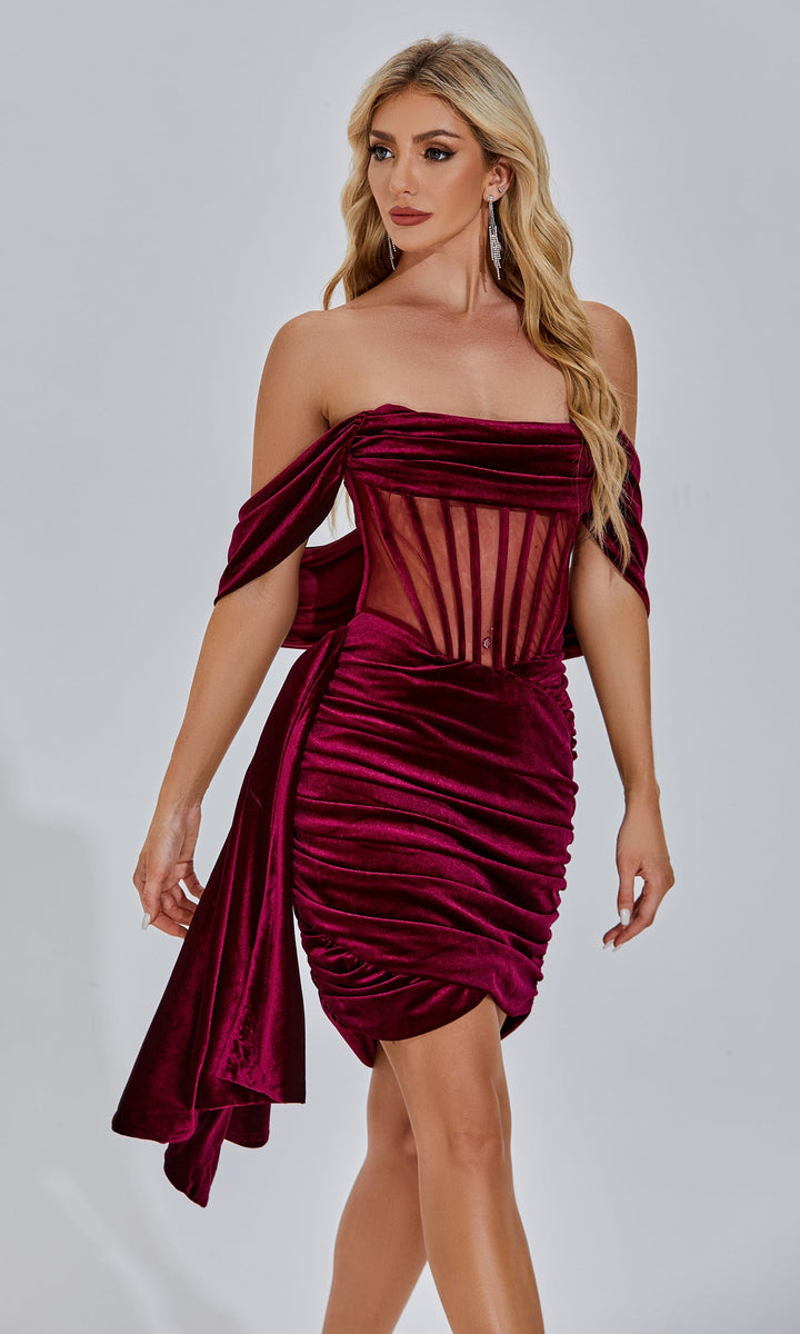 Kor Kırmızı Mini Elbise