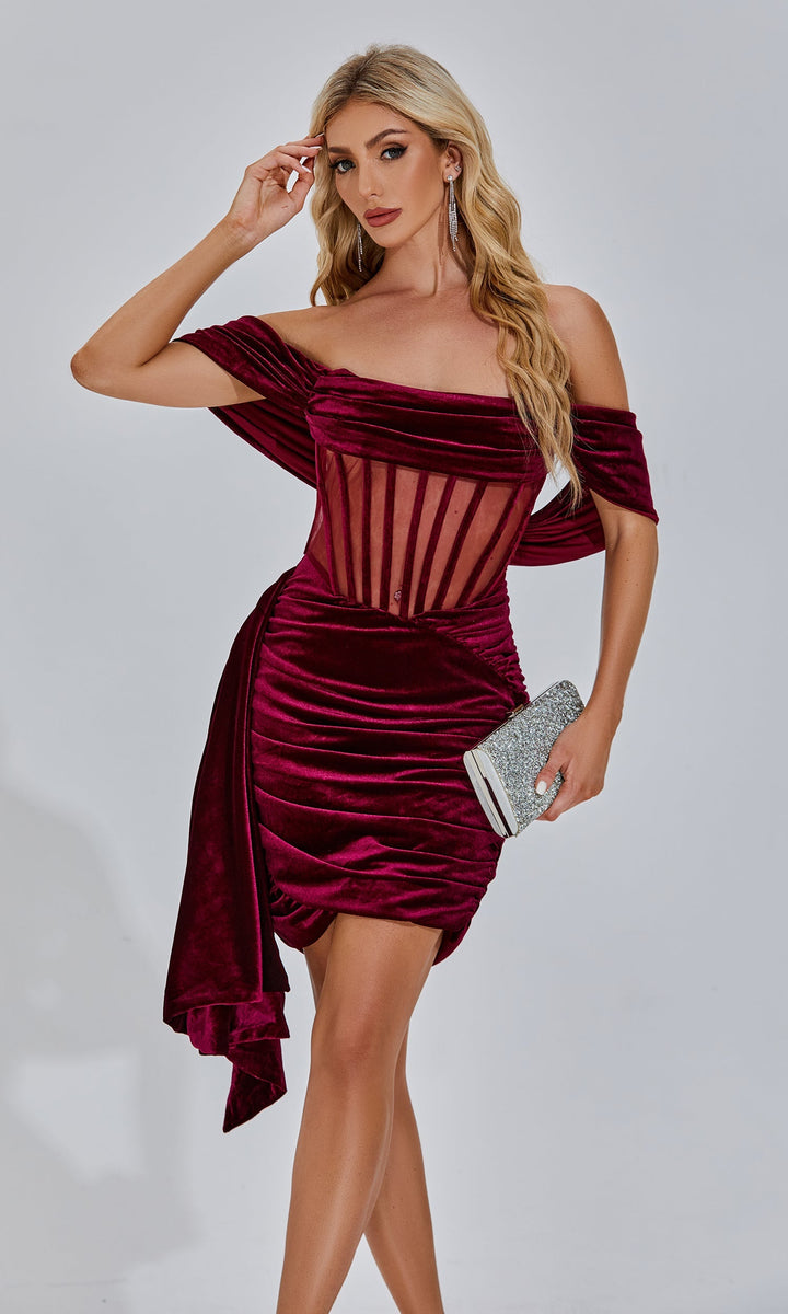 Kor Kırmızı Mini Elbise