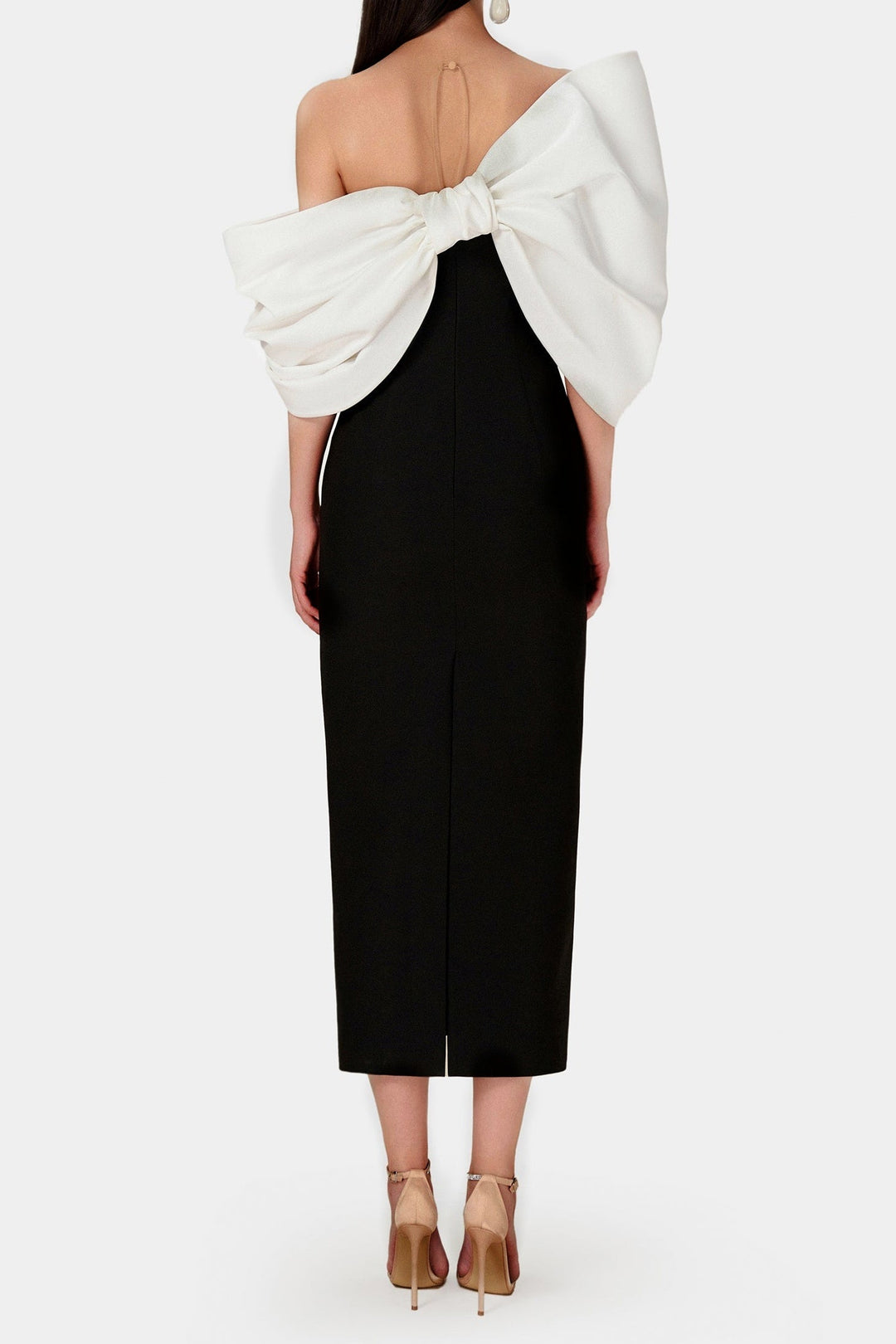 Delancy Fiyonklu Kontrast Midi Elbise