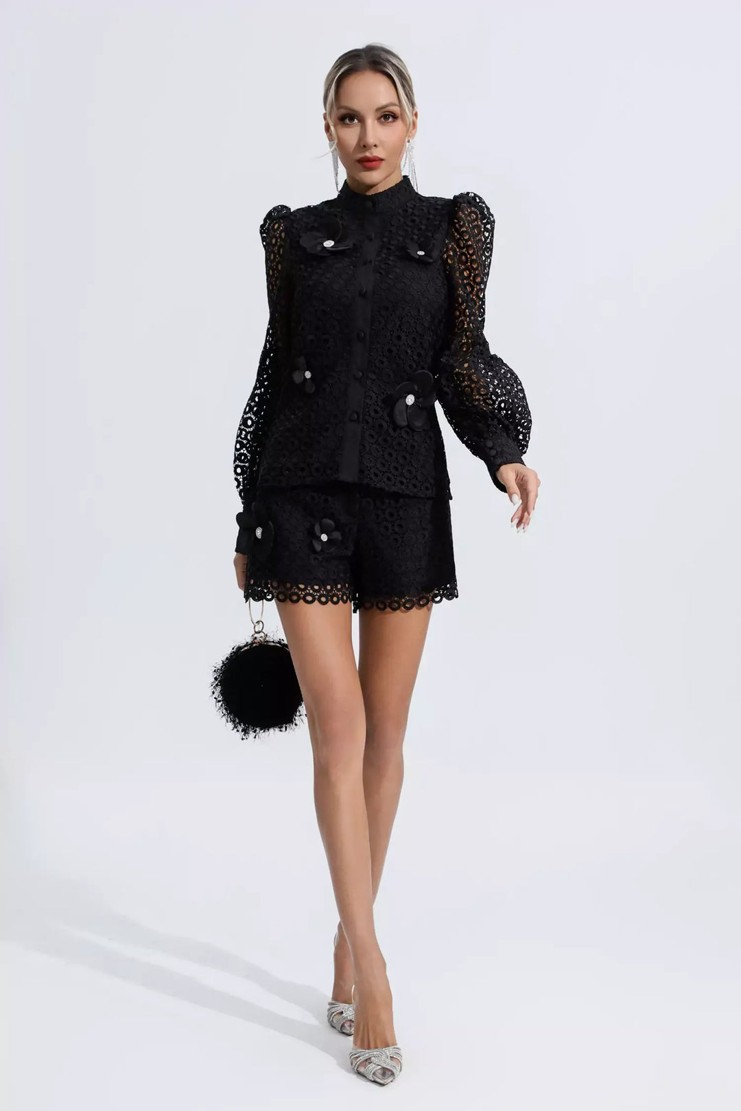 Macy Siyah İçi Boş Çiçek Seti