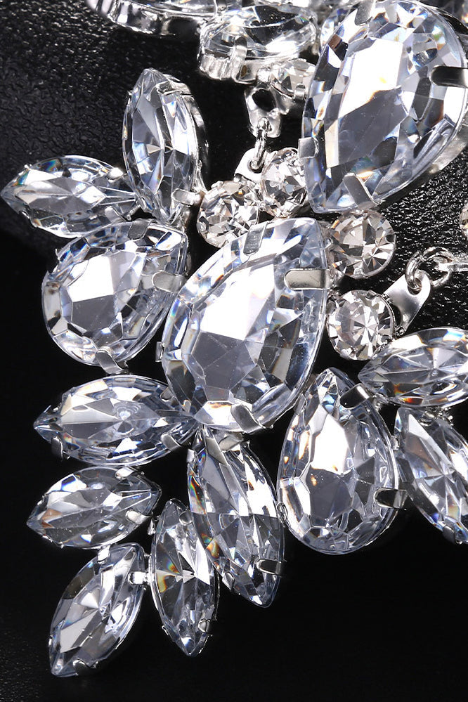 Büyük Boy Kristal Damla Küpe