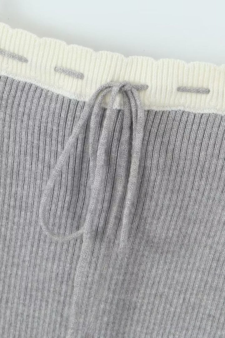 İlmek Nervürlü Üç Parçalı Örgü Takım