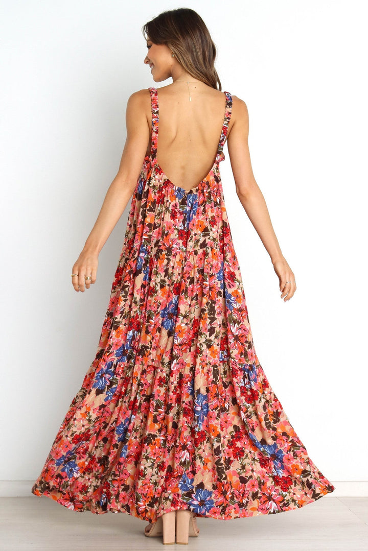 Brianna Baskılı Dairesel A Kesim Maxi Elbise