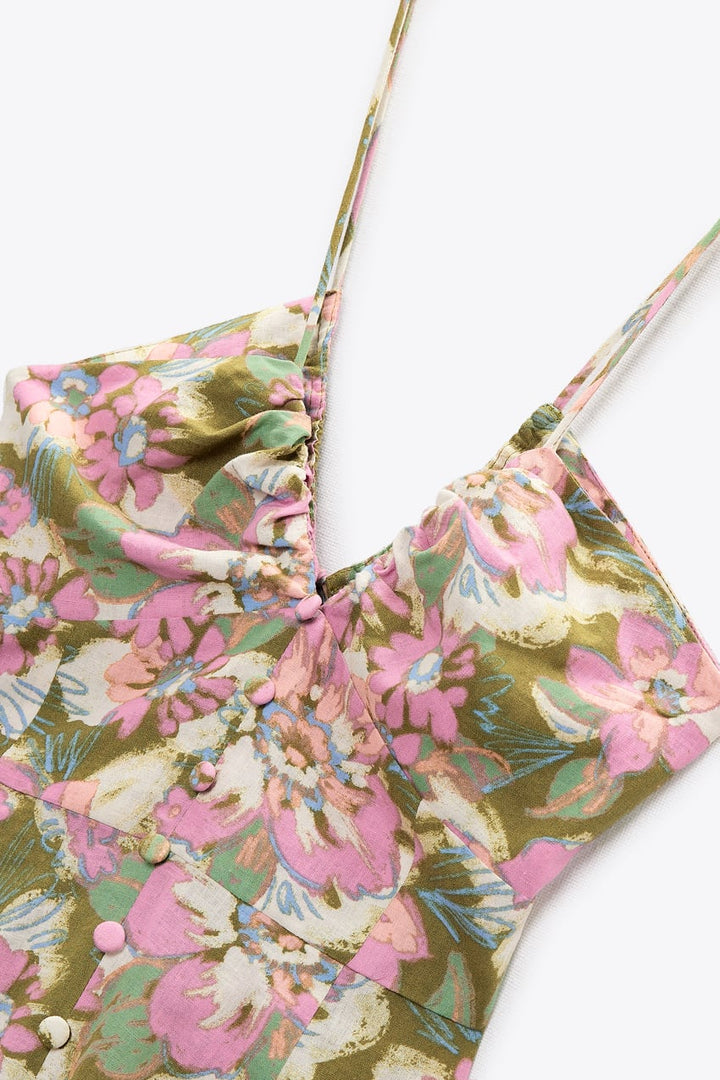 Belle Çiçekli Maksi Elbise