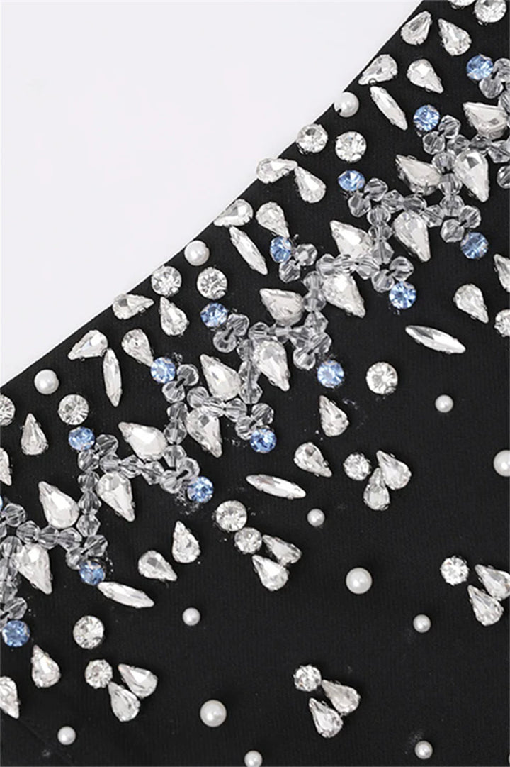 Verna Kristal Taşlı Kolsuz Midi Elbise