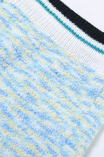 Kontrast Şeritli Fırfırlı Örme Takım