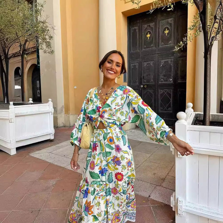 Fener Kol Baskılı Elbise