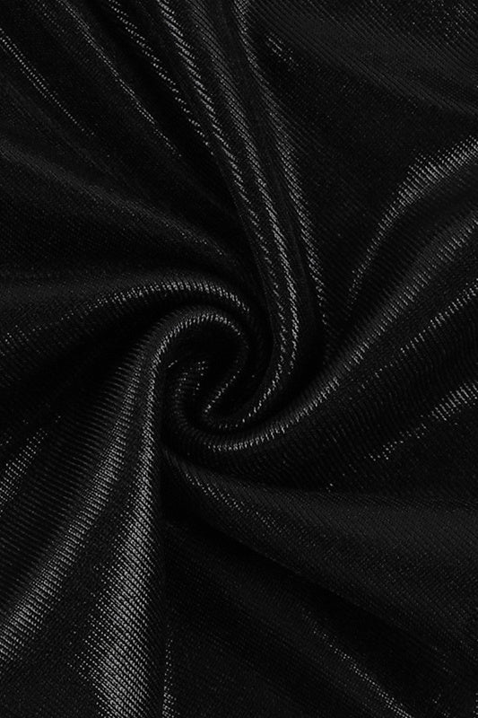 Zil Kollu Metalik Maxi Elbise