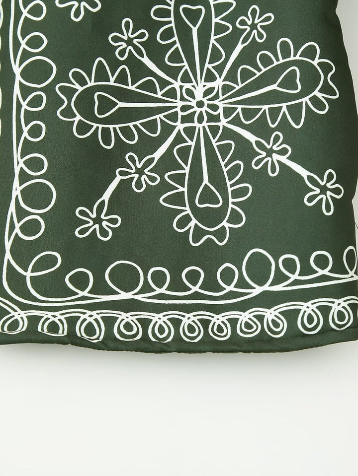 Soyut Baskılı Şişme Ceket Takım