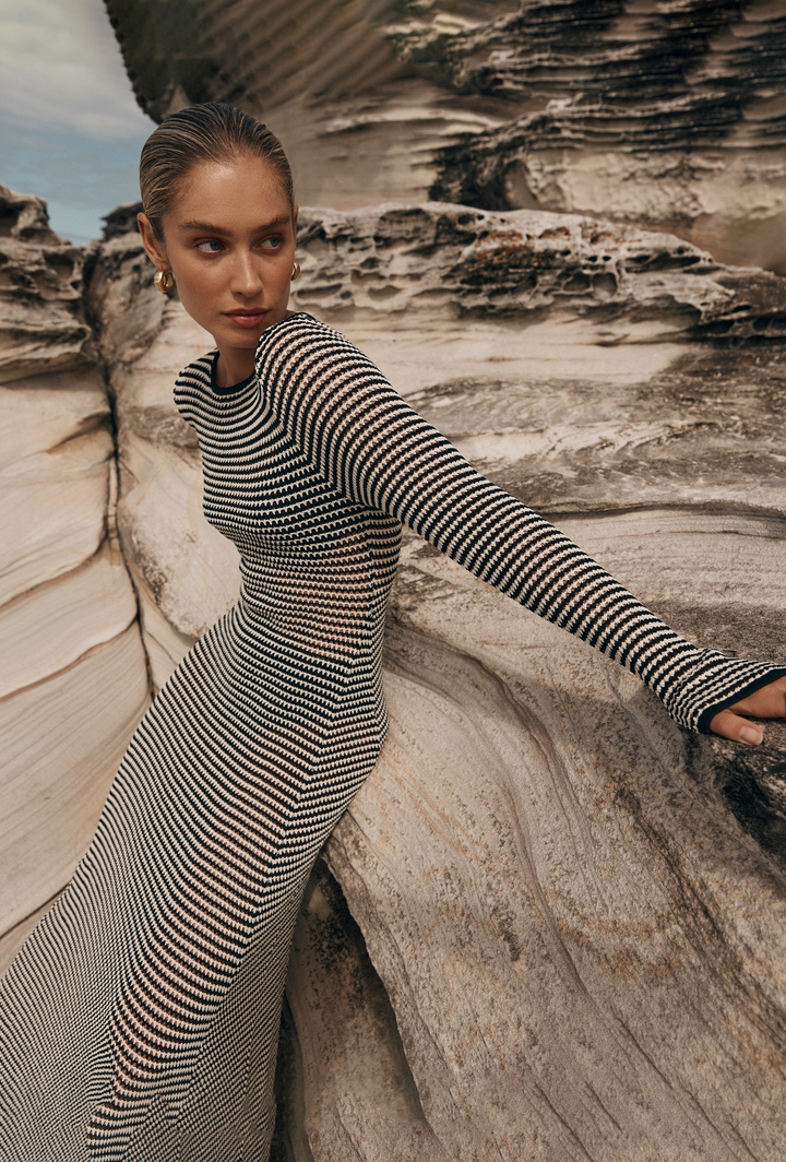 Zarazza Çizgili Elbise