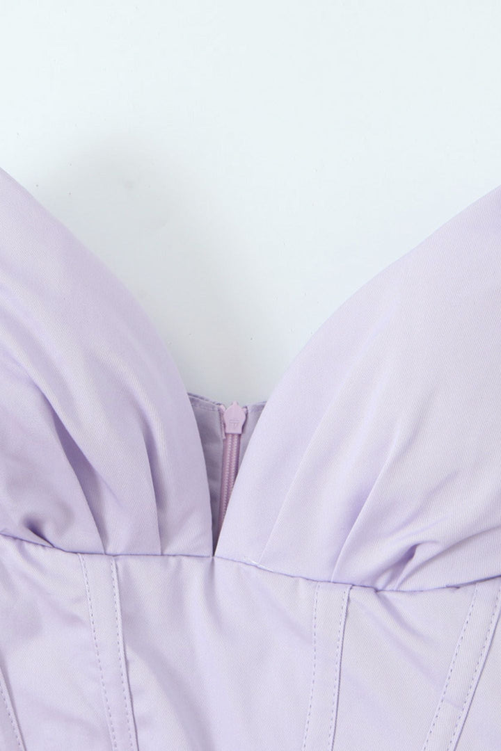 Fay V Yaka Korse Tüp Midi Elbise